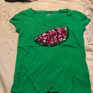 New York and Company watermelon sequin T-shirt